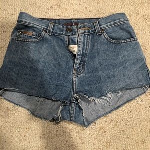 Medium wash high wasted jean shorts